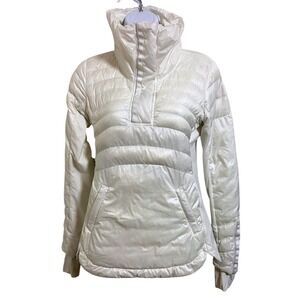 Lululemon Down For A Run Puffer Goose Down Jacket Funnel Neck 1/4 Zip Size 4